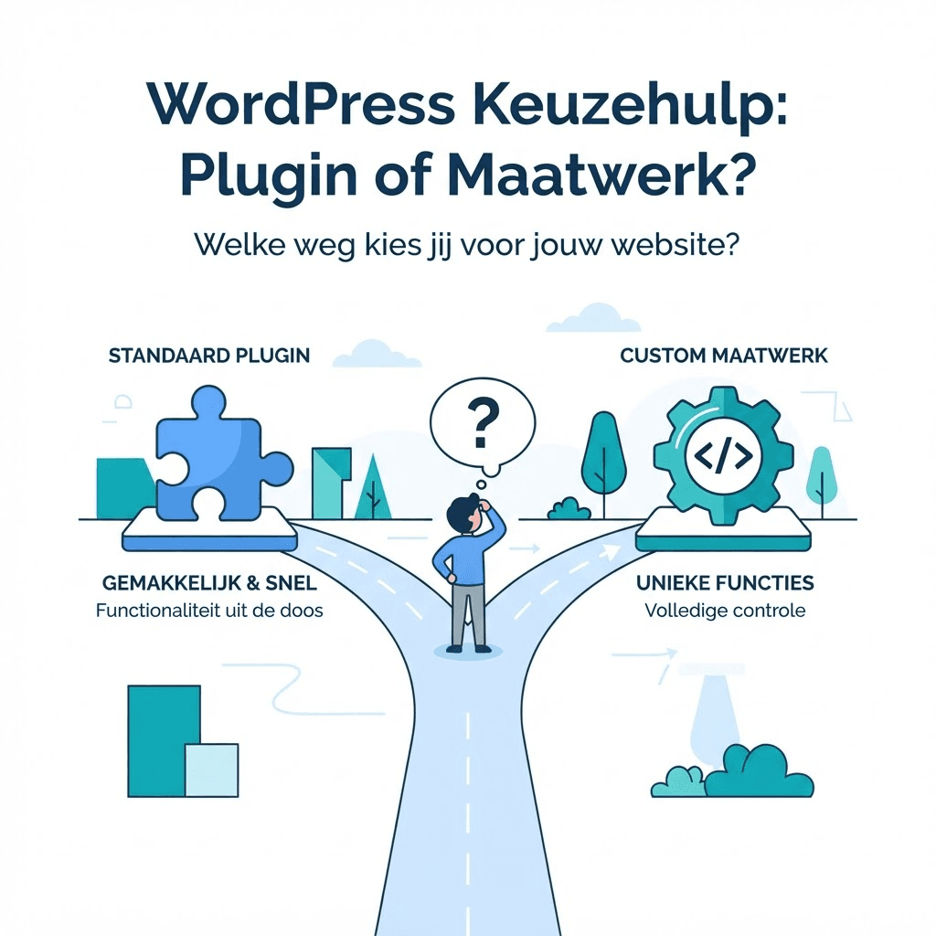 Ondernemer op een beslissingsmoment: standaard plugin of maatwerk plugin voor WordPress kiezen