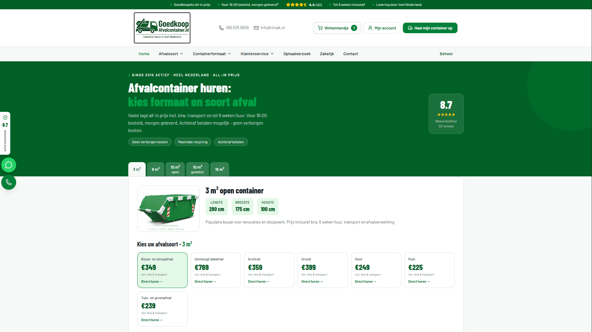 Project Goedkoopafvalcontainer.nl (in productie)